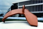 Photograph of sculpture Tracor P-I by Jean Ward erected outside the Mailman/Hollywood building