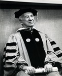 Abraham Mailman relaxes after receiving an honorary doctorate degree by Stan O'Dell